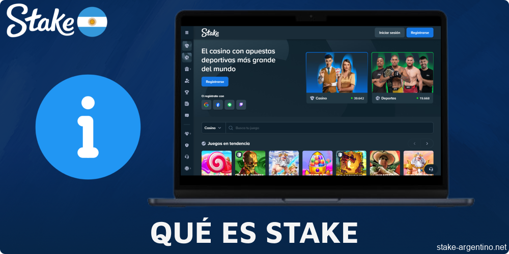 Información principal sobre el sitio web del casino Stake en Argentina